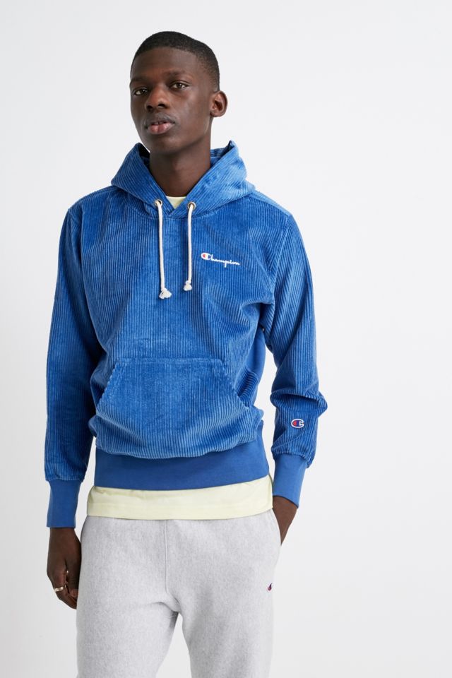 Champion Blue Corduroy Hoodie | Urban Outfitters UK