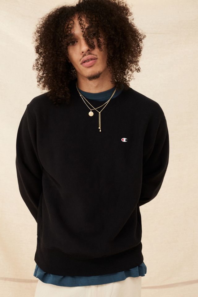 Champion UO Exclusive Black Crew Neck Sweatshirt | Urban Outfitters UK
