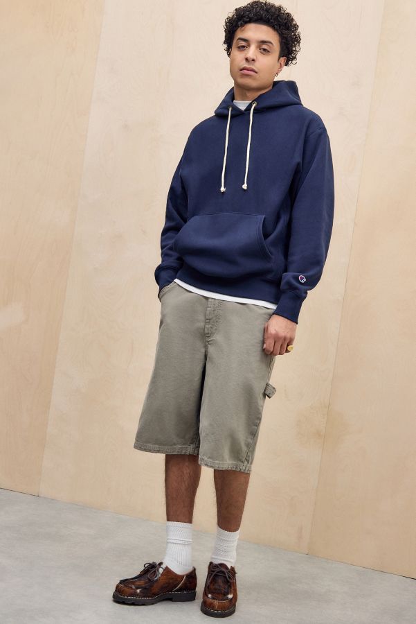 Slide View: 2: Champion Navy Reverse Weave Hoodie