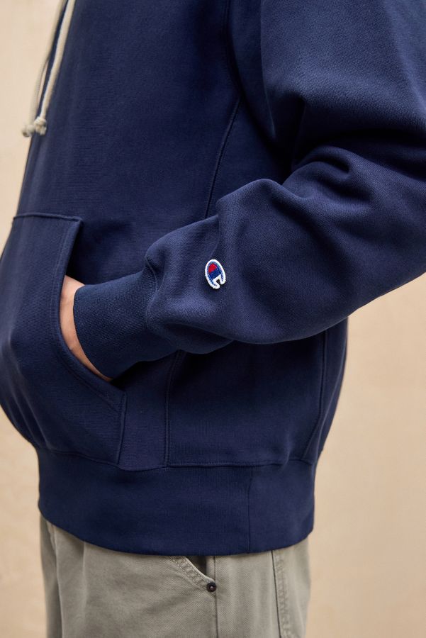 Slide View: 4: Champion Navy Reverse Weave Hoodie