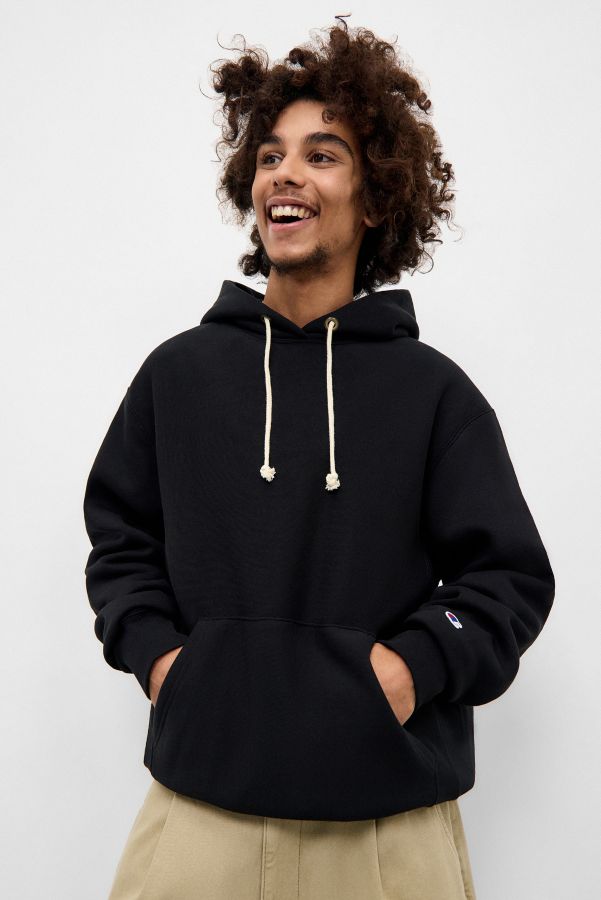 Slide View: 1: Champion Black Hooded Sweatshirt