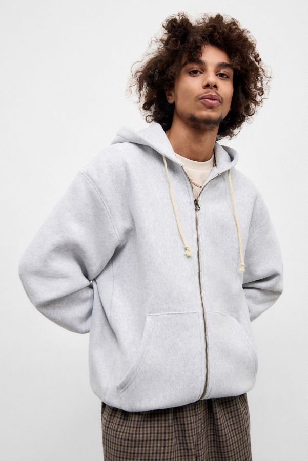 Slide View: 1: Champion Grey Reverse Weave Full-Zip Hoodie