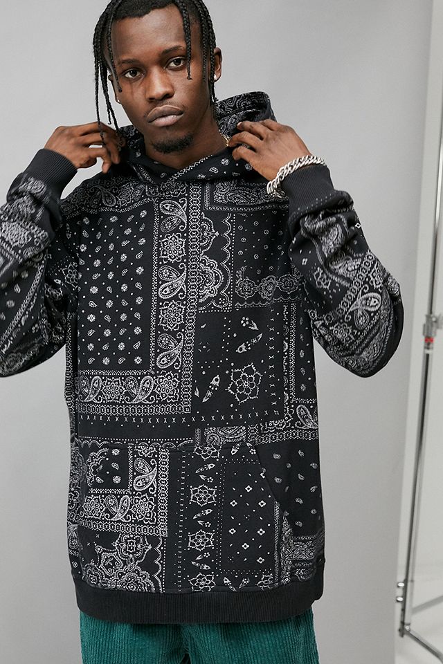 BDG Black Bandana Hoodie | Urban Outfitters UK
