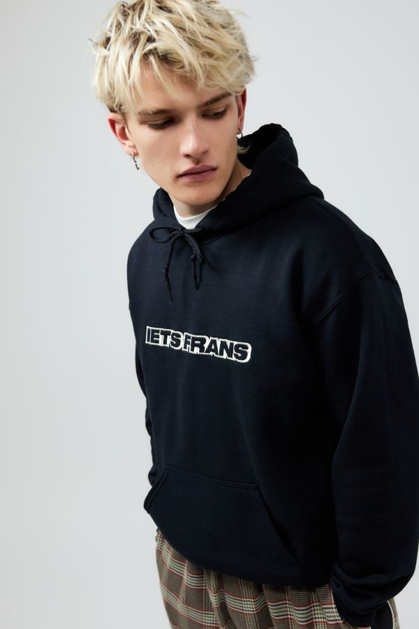 Vista diapositiva: 5: iets frans...Black Big Embroidered Hoodie