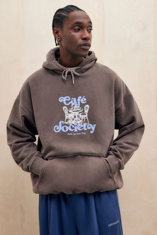 Slide View: 1: UO Brown Cafe Society Hoodie