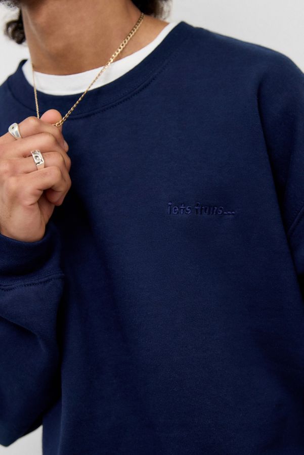 Slide View: 3: iets frans... Navy Embroidered Sweatshirt 