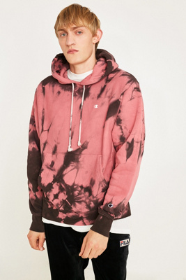 pink tie dye champion sweatshirt