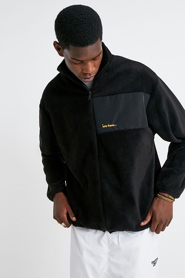 iets frans… Black Fleece Zip-Through Jacket | Urban Outfitters UK