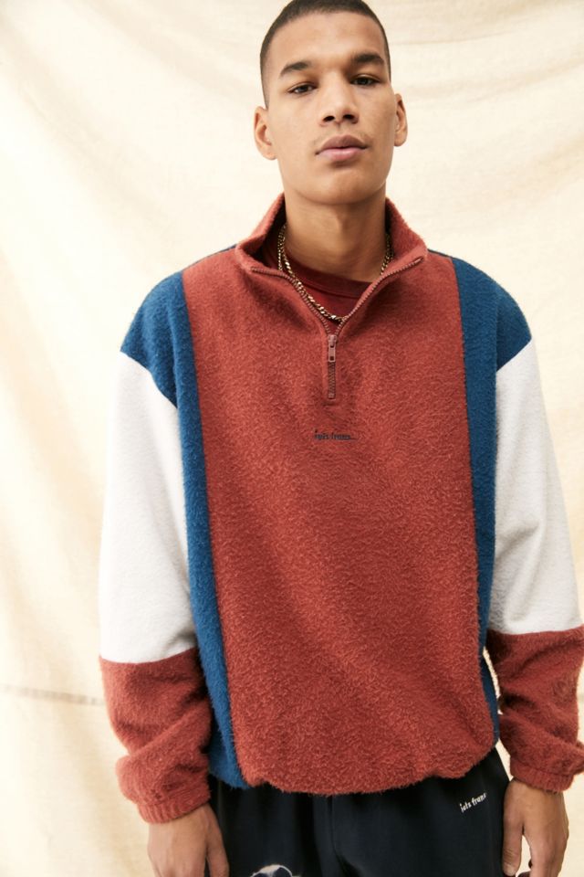 iets frans... Blue & Red Colour-Block Fleece Sweatshirt | Urban ...