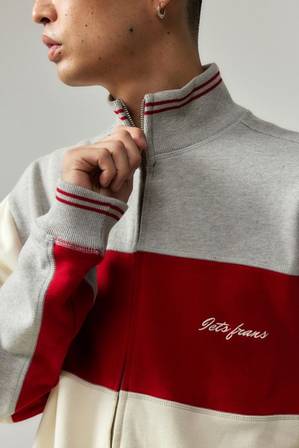 Slide View: 2: iets frans... Grey Red Panel Track Top