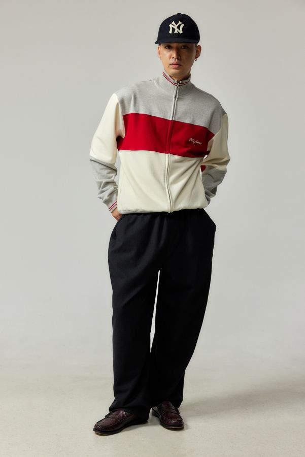 Slide View: 3: iets frans... Grey Red Panel Track Top