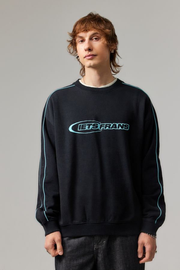 Slide View: 3: iets frans... Black Piped Sweatshirt