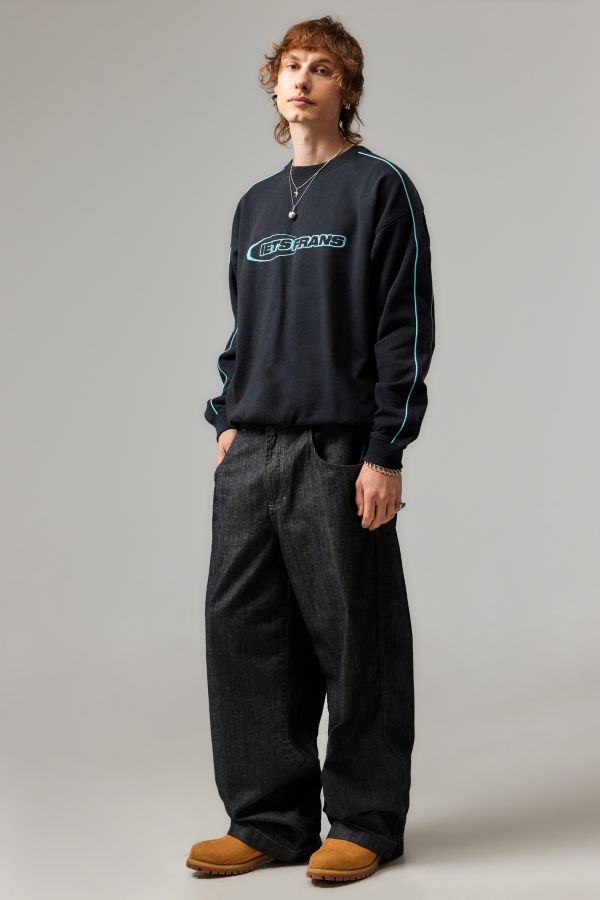 Slide View: 4: iets frans... Black Piped Sweatshirt