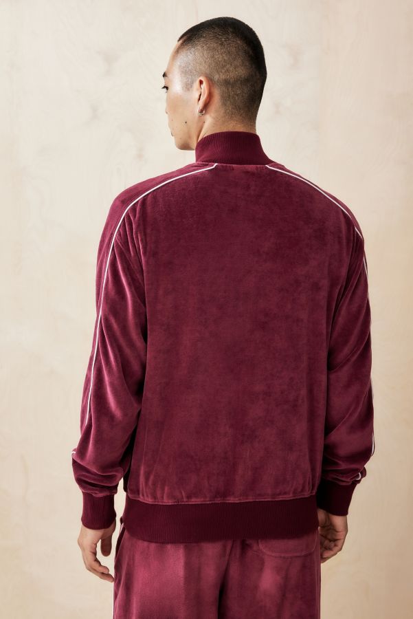 Slide View: 4: iets frans... Burgundy Velour Track Top