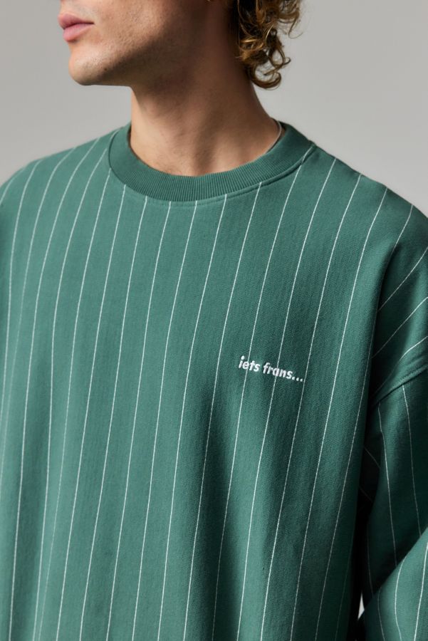 Slide View: 1: iets frans...Green Pinstripe Sweatshirt