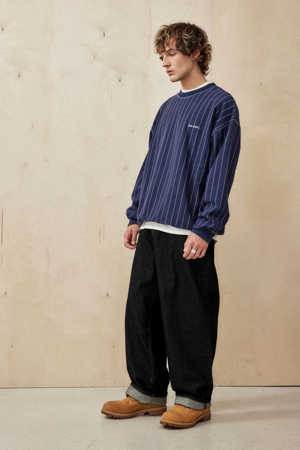 Slide View: 2: iets frans... Navy Pinstripe Sweatshirt