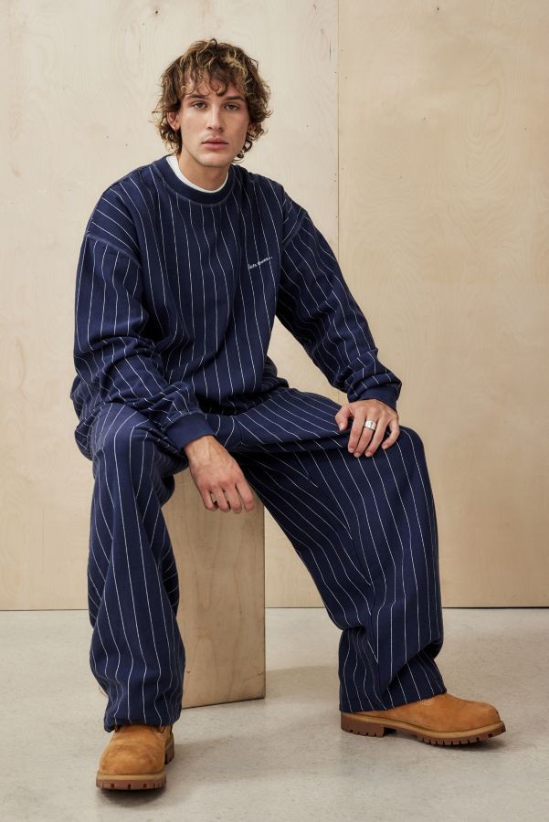 Slide View: 5: iets frans... Navy Pinstripe Sweatshirt