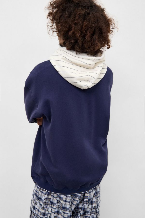 Vista diapositiva: 4: iets frans... Felpa con Cappuccio a Righe Blu Navy