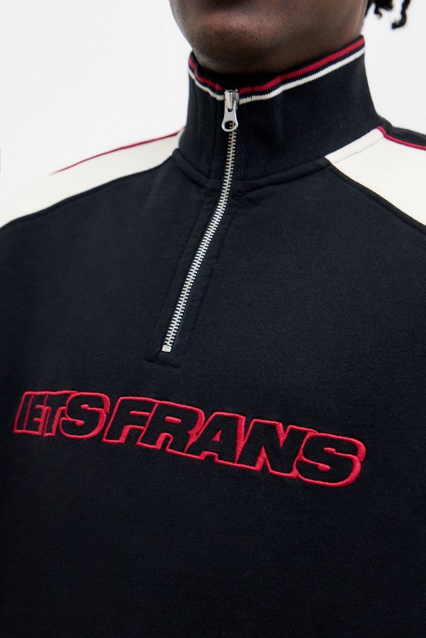 Slide View: 3: iets frans... Black Tipped Mock Neck Sweatshirt