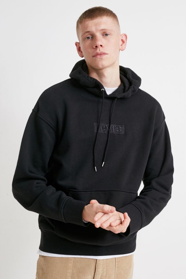 Levi’s Box Logo Black Tonal Hoodie | Urban Outfitters UK