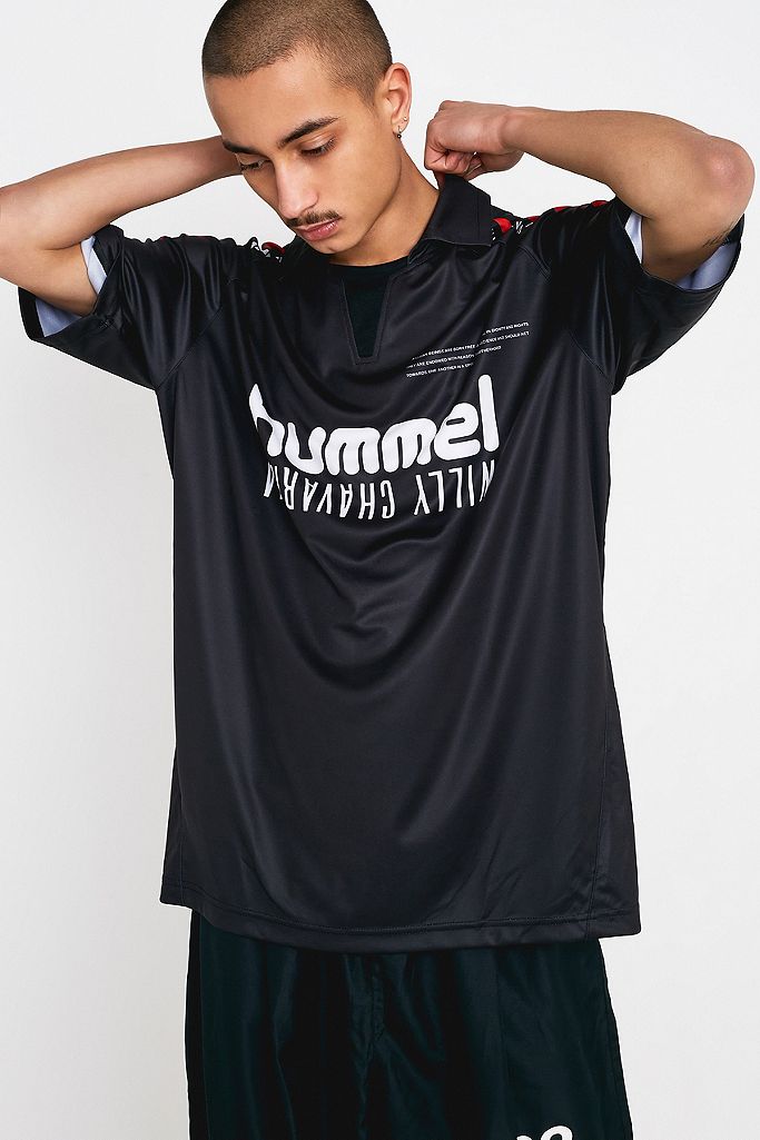 Hummel X Willy Chavarria Black Jersey Shirt | Urban Outfitters UK