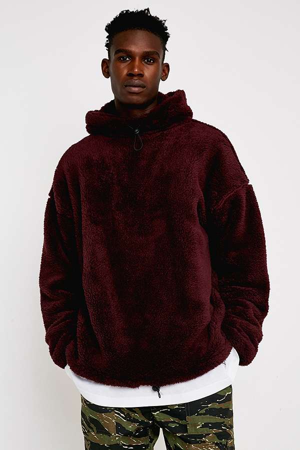 UO Plum Teddy Toggle Hoodie | Urban Outfitters UK