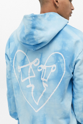 tie dye hoodie blue