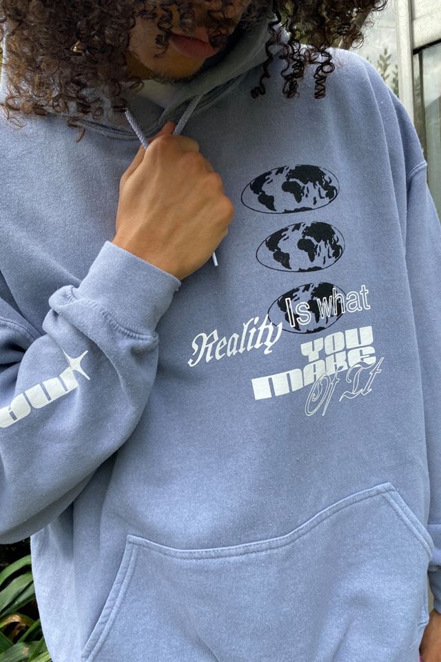 UO Men’s Reality Grey Hoodie Urban Outfitters UK