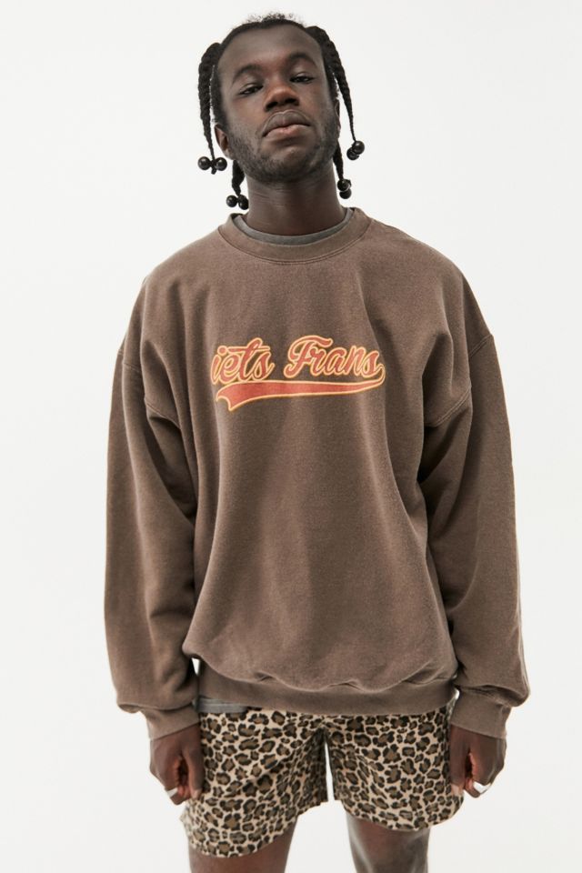 Iets Frans Brown Script Logo Sweatshirt Urban Outfitters Uk 4569