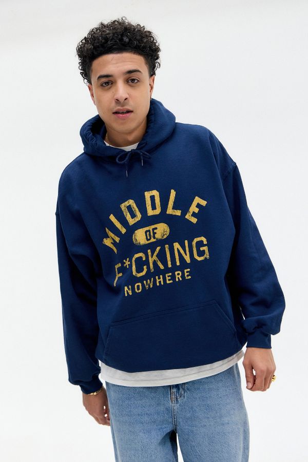 Slide View: 1: UO Navy Mitten Von F*cking Nirgendwo Hoodie