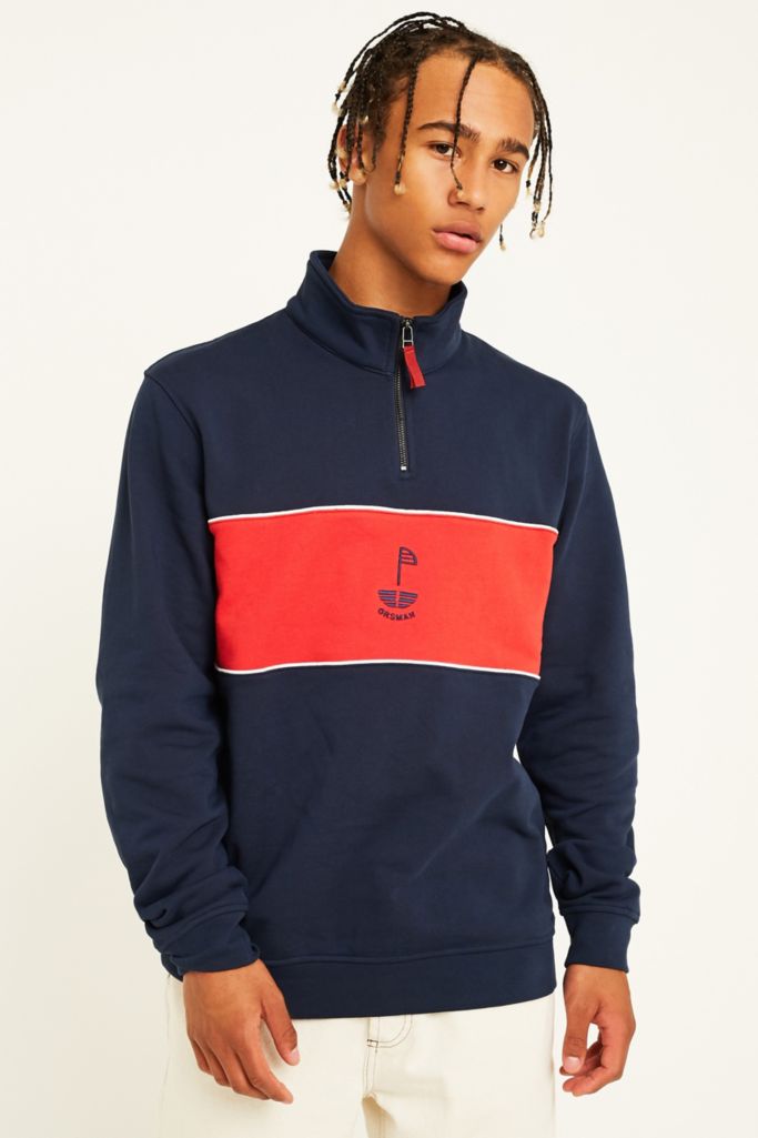 Orsman Quarter-Zip Navy Pullover | Urban Outfitters UK