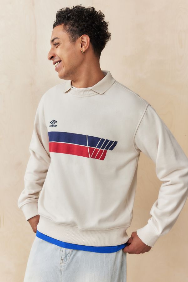 Slide View: 1: Umbro Ecru Streifen Pullover