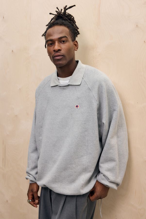 Slide View: 1: Anglan Melange Grey Wing Sweatshirt