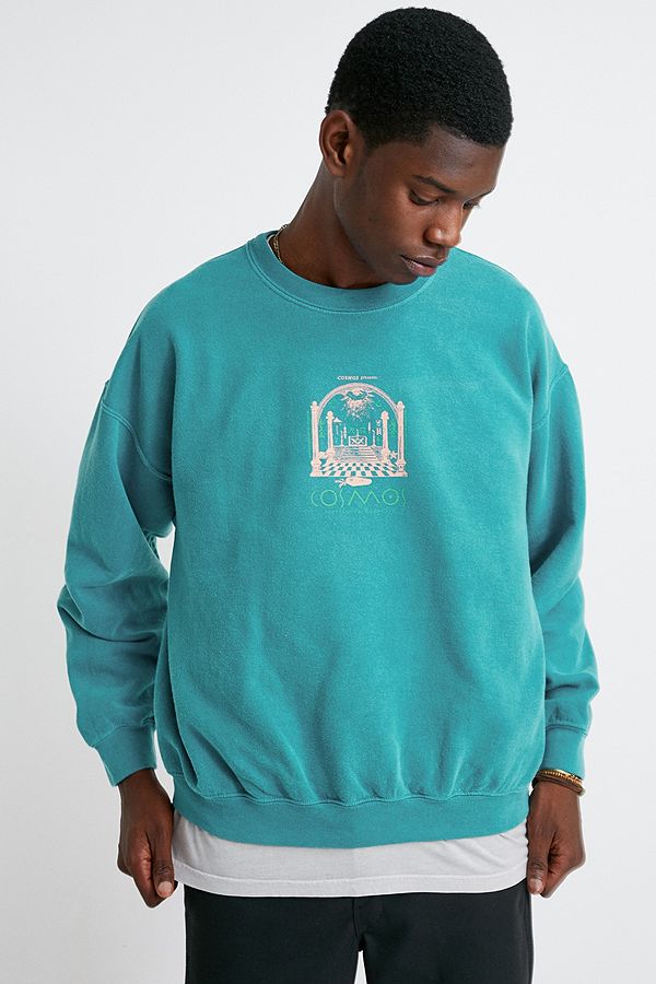 UO – Sweatshirt „Cosmos mit Rundhalsausschnitt in Blaugrün BDG Urban Outfitters Pullover für Damen versandkostenfrei