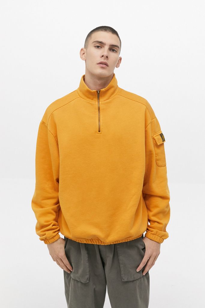 Long Gone Uo Exclusive Gelbes Sweatshirt Mit Kurzreissverschluss Urban Outfitters De