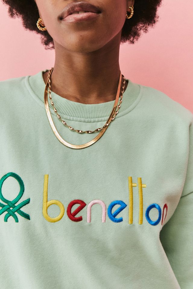 Benetton UO Exclusive Unisex Washed Green Crew Neck Sweatshirt | Urban