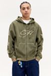 Thumbnail View 1: Ed Hardy UO Exclusive Khaki Waffle Zip-Through Hoodie