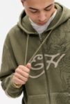 Thumbnail View 3: Ed Hardy UO Exklusiv Khaki Waffel Reißverschluss-Hoodie