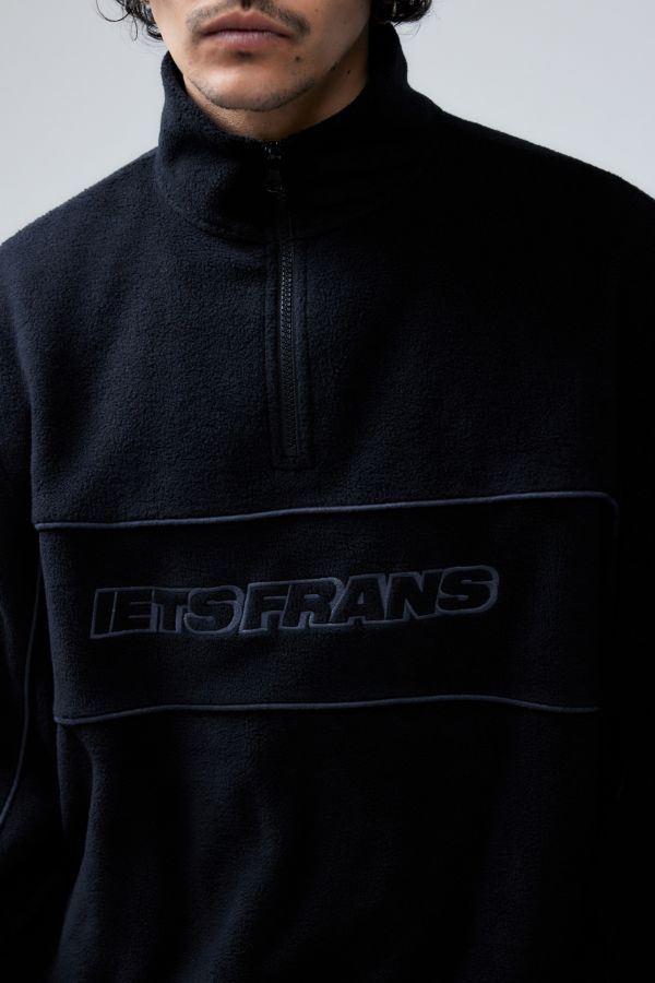 Slide View: 2: iets frans.. Black Piped Fleece