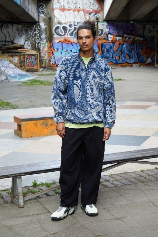 Slide View: 3: BDG Paisley Half-Zip Fleece