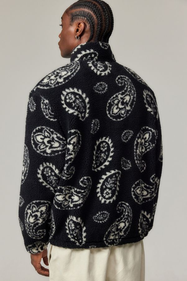 Slide View: 4: BDG Paisley Borg Viertel-Reißverschluss Fleece