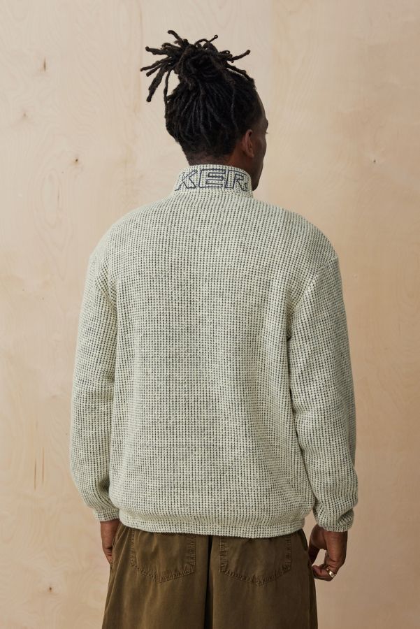 Slide View: 4: Ayker Ecru Quarter-Zip Waffle Fleece