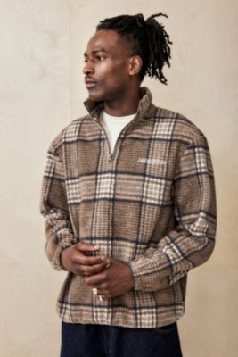 iets frans... Brown Heritage Check Half-Zip Fleece