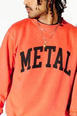 KERRANG! – Sweatshirt „Metal“ in Orange mit Rundhalsausschnitt