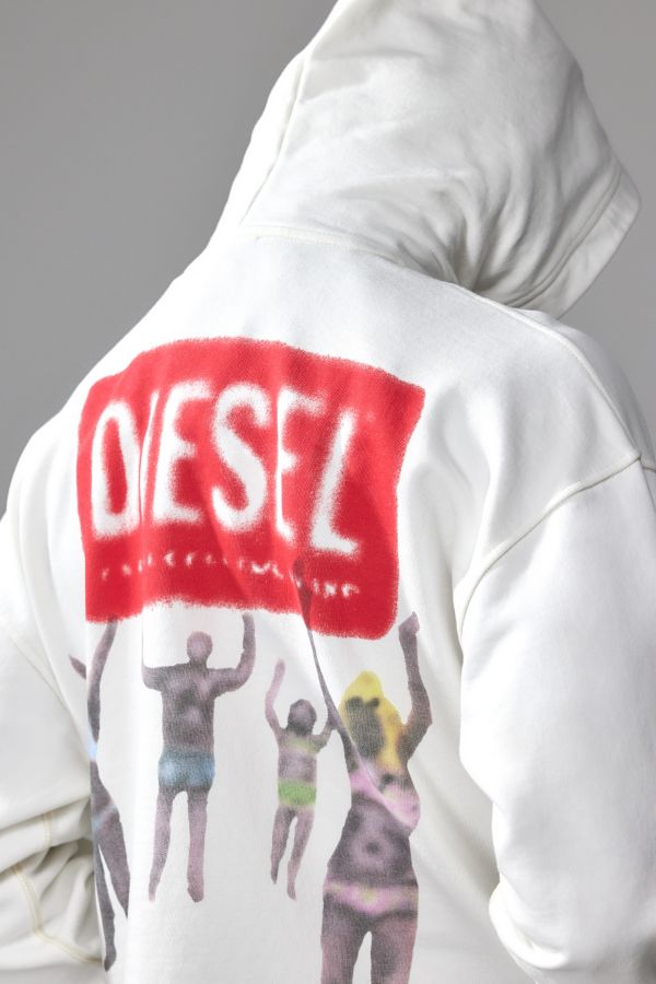 Slide View: 1: Diesel - Sweat à capuche S-Boxt-Hood-N1 blanc