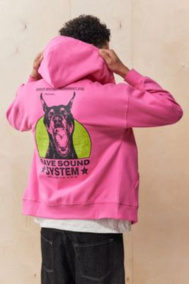 Sudadera con Capucha y Cremallera Rosa Fuerte Rave Skateboards