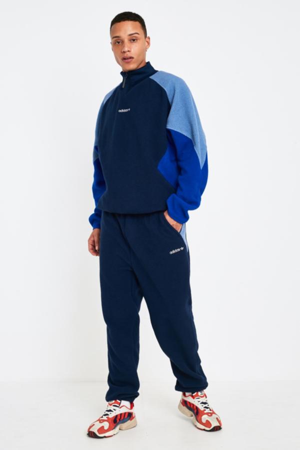 adidas EQT Navy Polar Fleece Track Pants | Urban Outfitters UK