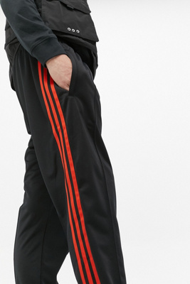 adidas 3 stripe red track pants