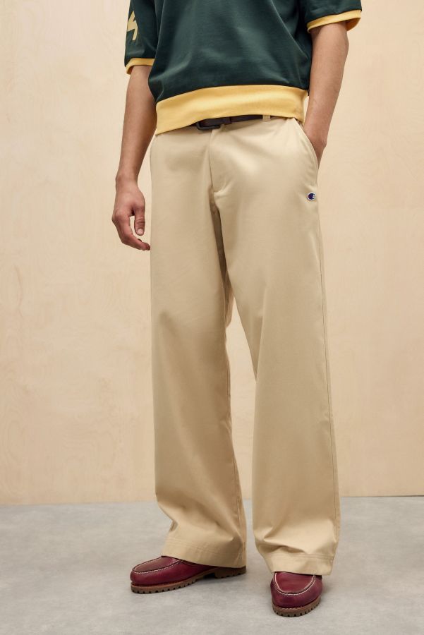 Slide View: 1: Champion Khaki Gewebte Hose mit Geradem Saum