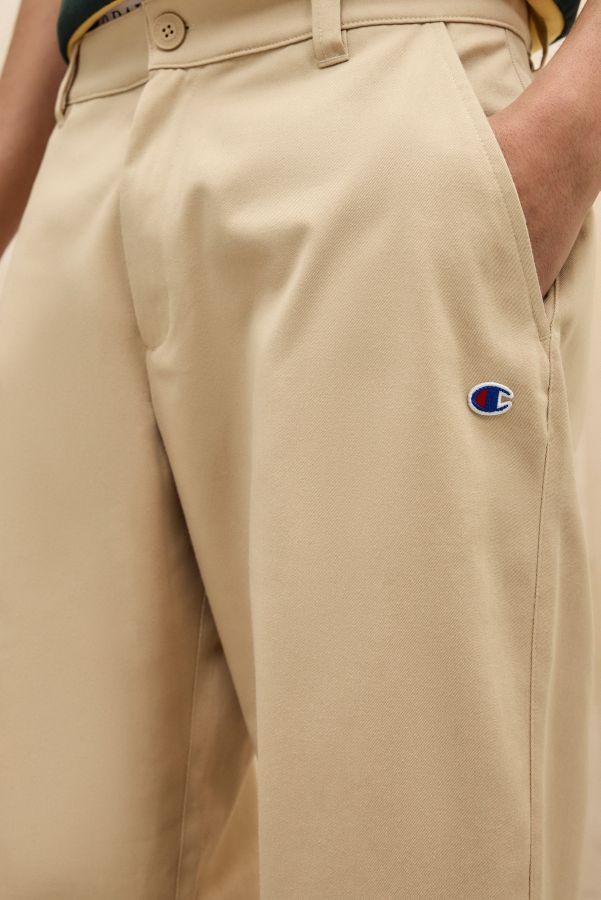 Slide View: 3: Champion Khaki Gewebte Hose mit Geradem Saum